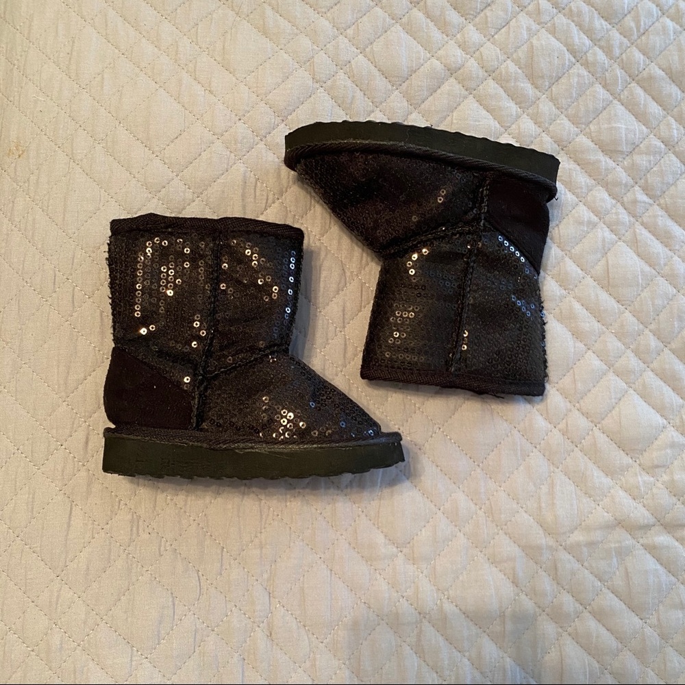 Toddler sequin boots black 5/6